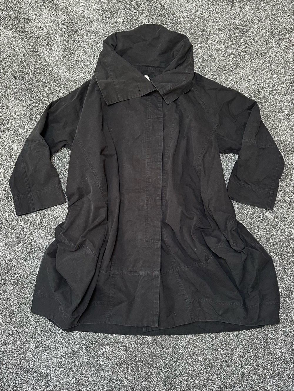 MOYURU Oversized Black Trench Jacket